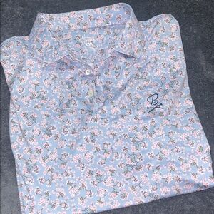 Rhoback Light Blue Floral Polo Shirt